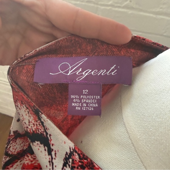 Vibrant Burnt Orange Abstract Long Sleeve Dress - Picture 2 of 5